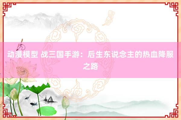 动漫模型 战三国手游：后生东说念主的热血降服之路