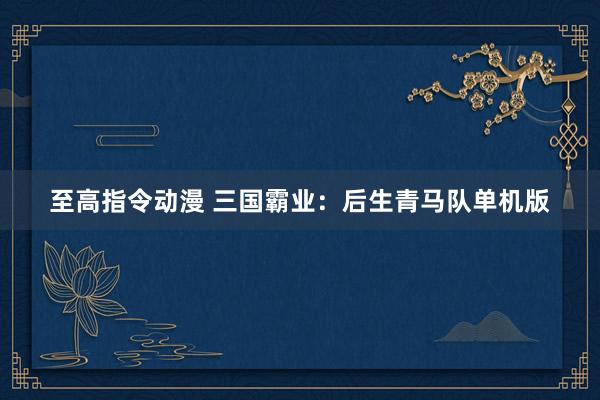 至高指令动漫 三国霸业：后生青马队单机版