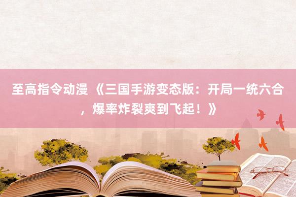 至高指令动漫 《三国手游变态版：开局一统六合，爆率炸裂爽到飞起！》