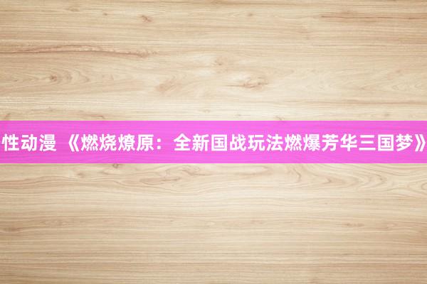 性动漫 《燃烧燎原：全新国战玩法燃爆芳华三国梦》