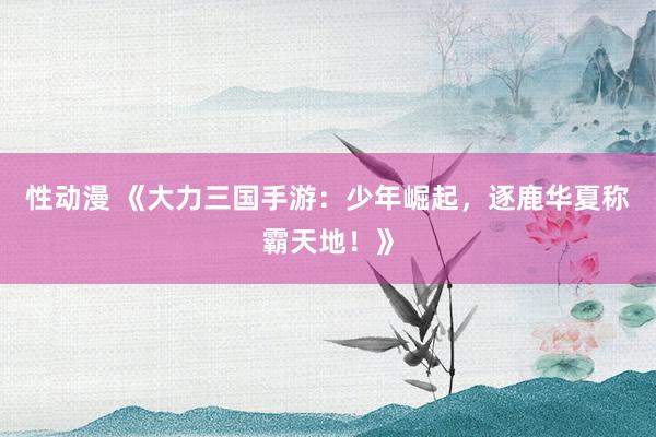 性动漫 《大力三国手游：少年崛起，逐鹿华夏称霸天地！》