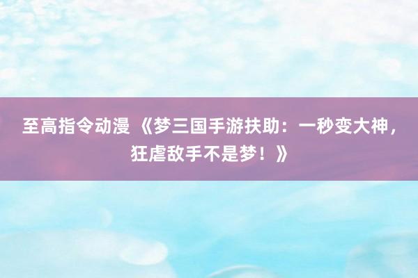 至高指令动漫 《梦三国手游扶助：一秒变大神，狂虐敌手不是梦！》