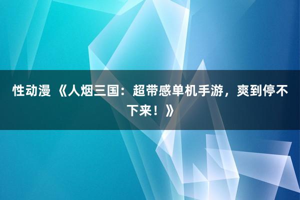 性动漫 《人烟三国：超带感单机手游，爽到停不下来！》