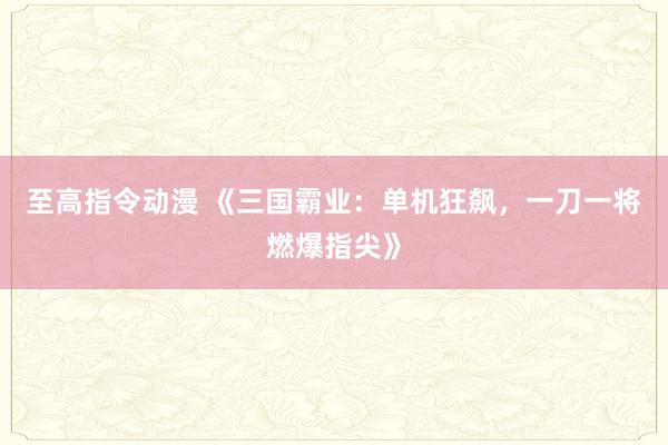 至高指令动漫 《三国霸业：单机狂飙，一刀一将燃爆指尖》