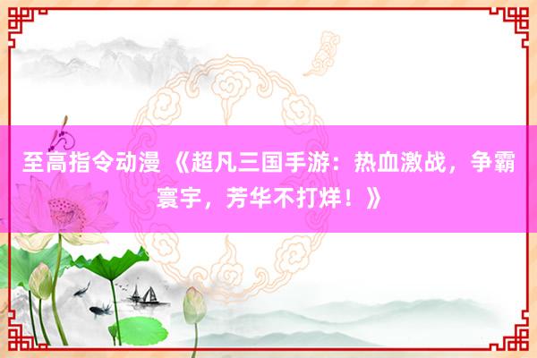 至高指令动漫 《超凡三国手游：热血激战，争霸寰宇，芳华不打烊！》